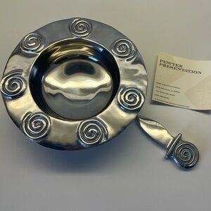 Pewter Bowl and Matching Spreader